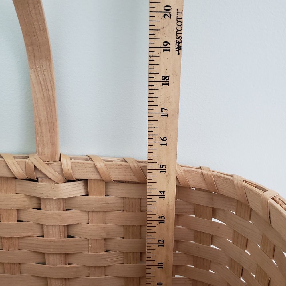 Vintage Basketville 23" Large Stairs Basket Natural Woven Ash Wood Stair Rustic - Picture 10 of 12